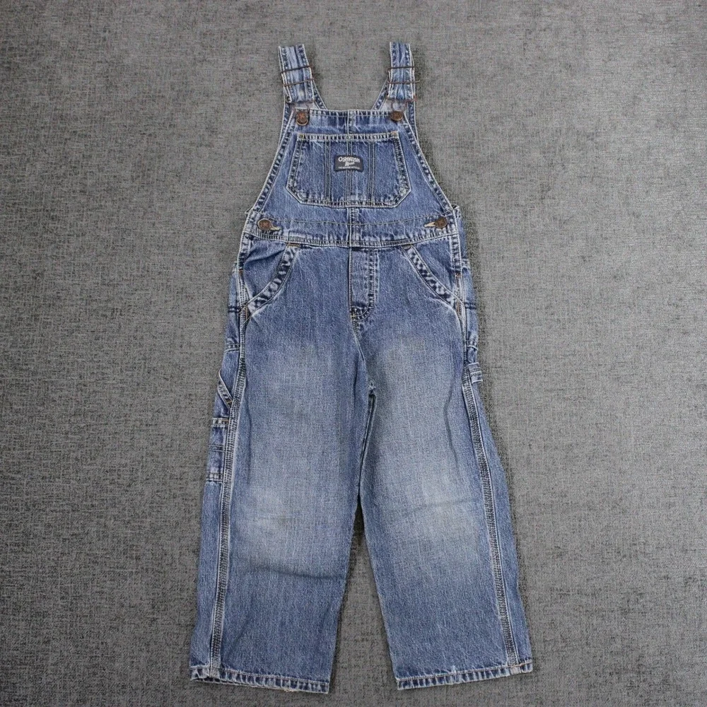 OshKosh Bgosh Kids Denim Overalls Medium Wash Vestbak Carpenter Bibs